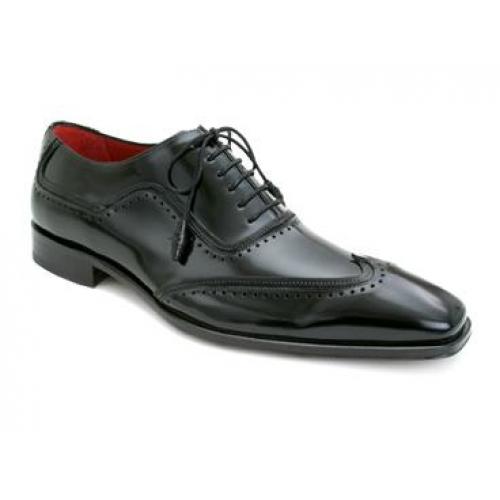 Mezlan "Toronto" Black High Shine Luxurious Italian Calfskin Shoes